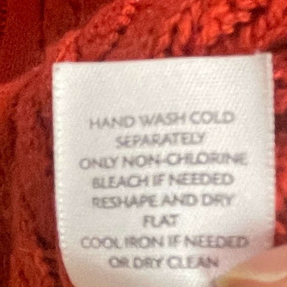 J Jill Sweater Red Orange  Cable Knit Wool Blend Size M - Picture 9 of 11